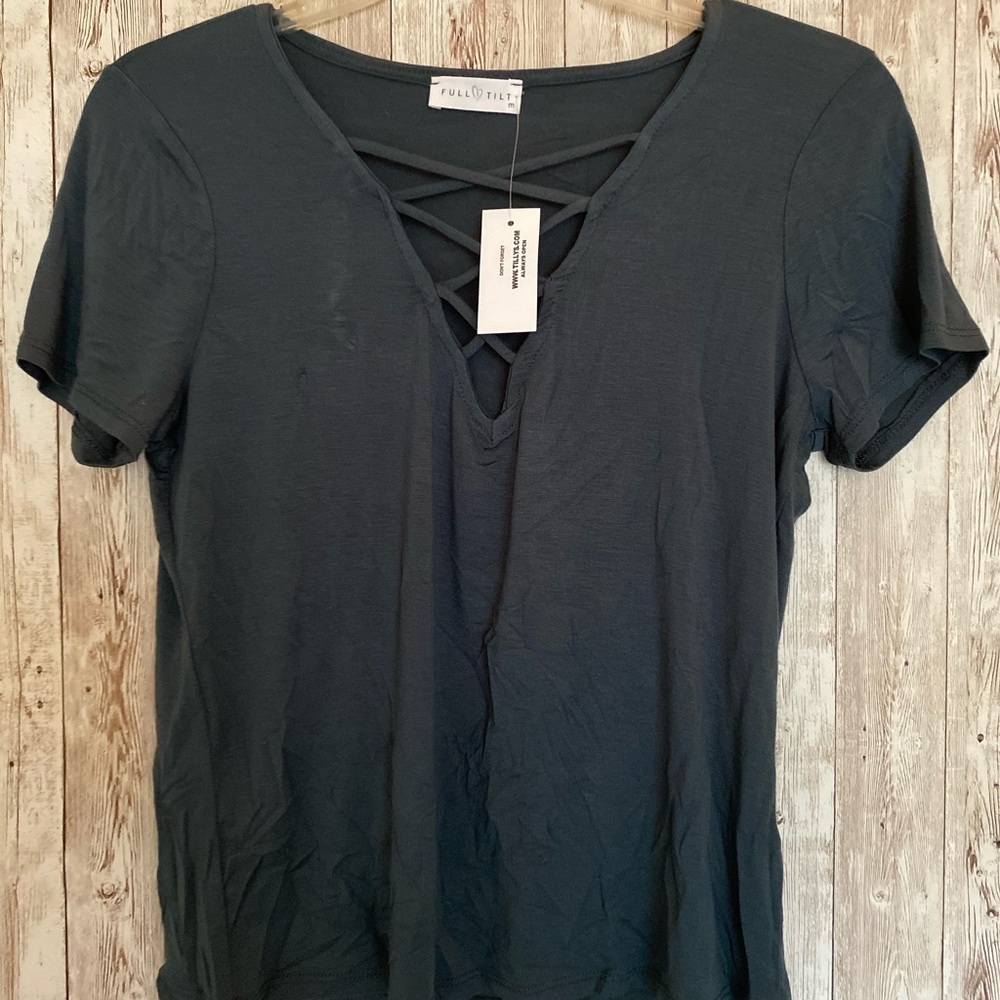 Tilly’s Dark Green Criss across Top, New